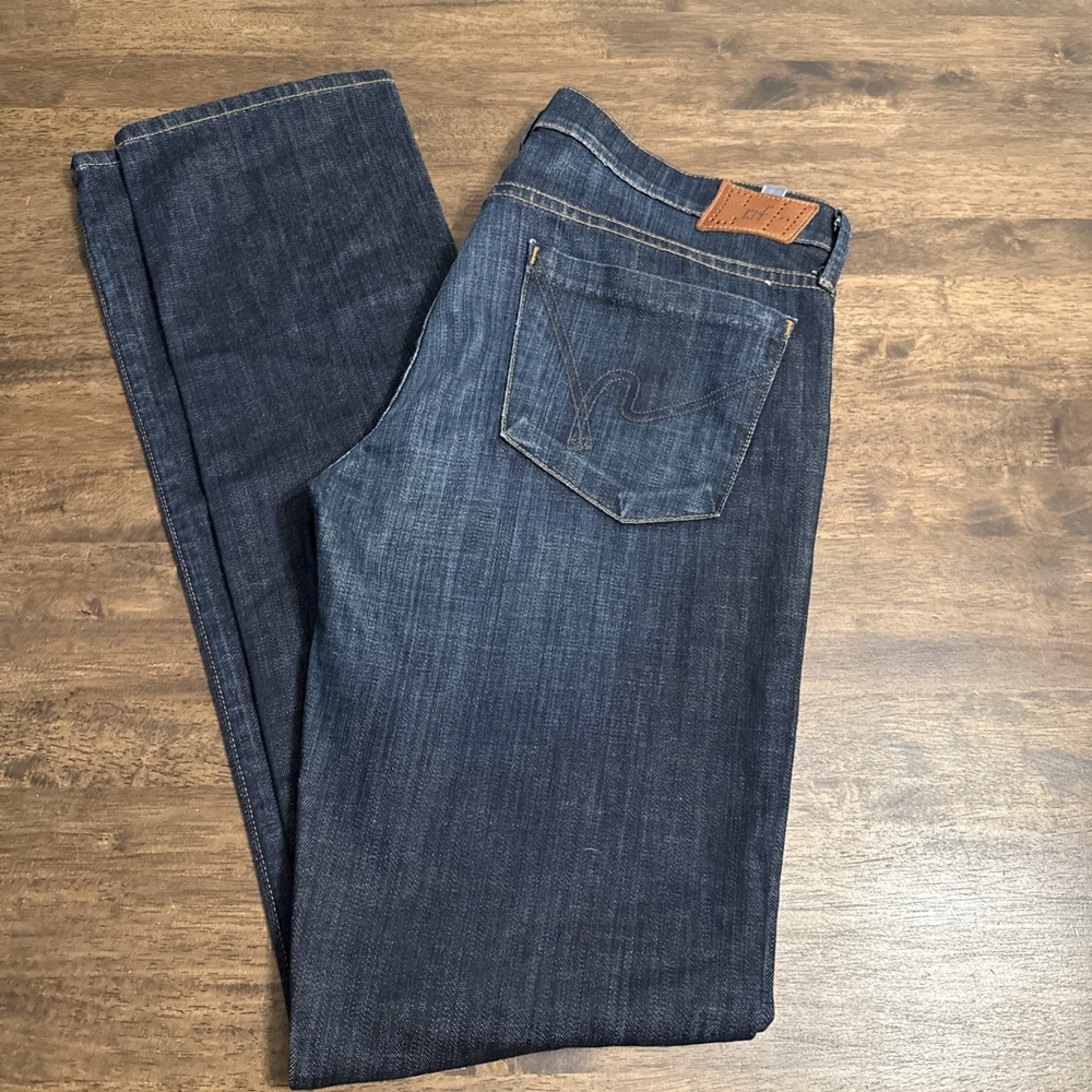 Citizens of Humanity Ava Denim Jeans Women 31 X 34 Dk Wash Low Rise Straight Leg
